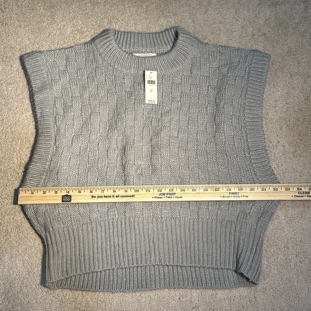 NWT ANTHROPOLOGIE Sweater Vest Women's XL Gray Sleeveless Boho Preppy Layering - Picture 12 of 13